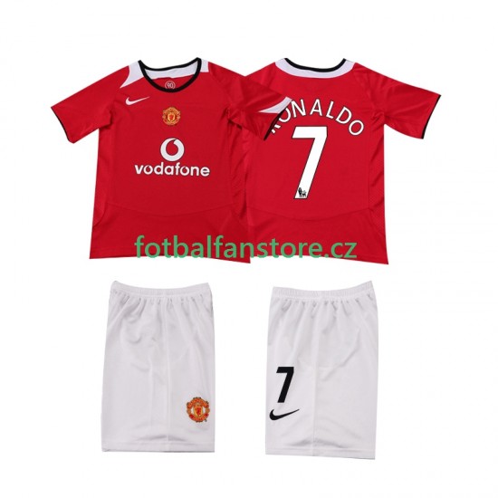 Dětský Retro Domácí Dres Manchester United Cristiano Ronaldo 7 2004 2006 Krátký rukáv Dětský Retro Domácí Dres Manchester United Cristiano Ronaldo 7 2004 2006 Krátký rukáv