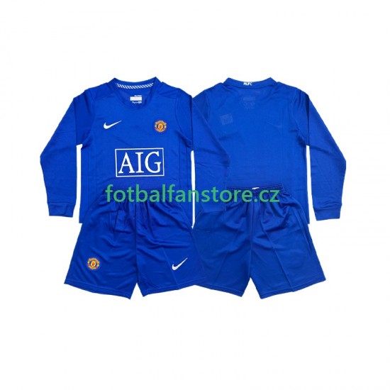 Dětský Retro Venkovní Dres Manchester United 2008 Dlouhými Rukávy Dětský Retro Venkovní Dres Manchester United 2008 Dlouhými Rukávy