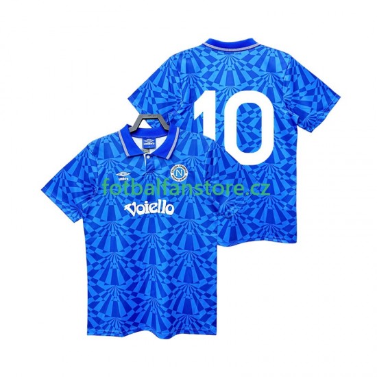Muži Retro Domácí Dres SSC Neapol 10 1991 1993 Krátký rukáv Muži Retro Domácí Dres SSC Neapol 10 1991 1993 Krátký rukáv