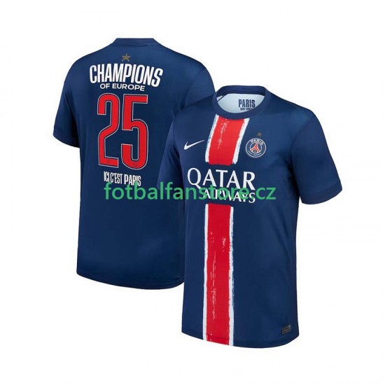 Muži Domácí Dres Paris Saint-Germain Champion 2024-2025 Krátký rukáv Muži Domácí Dres Paris Saint-Germain Champion 2024-2025 Krátký rukáv