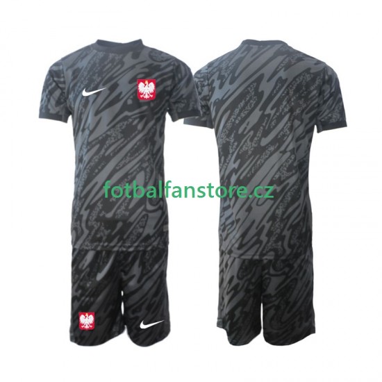 Dětský Brankářský Venkovní Dres Polsko 2024 Krátký rukáv Dětský Brankářský Venkovní Dres Polsko 2024 Krátký rukáv