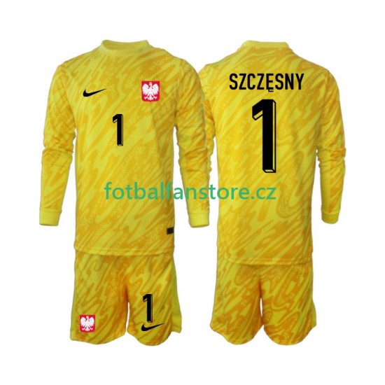 Dětský Brankářský Domácí Dres Polsko Szczesny 1 2024 Dlouhými Rukávy