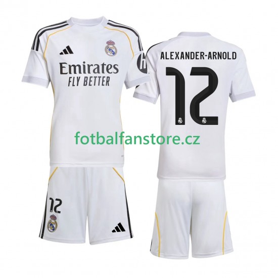 Dětský Domácí Dres Real Madrid Alexander-Arnold 12 2025-2026 Krátký rukáv Dětský Domácí Dres Real Madrid Alexander-Arnold 12 2025-2026 Krátký rukáv
