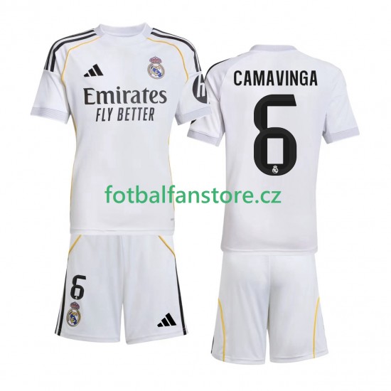 Dětský Domácí Dres Real Madrid Camavinga 6 2025-2026 Krátký rukáv Dětský Domácí Dres Real Madrid Camavinga 6 2025-2026 Krátký rukáv
