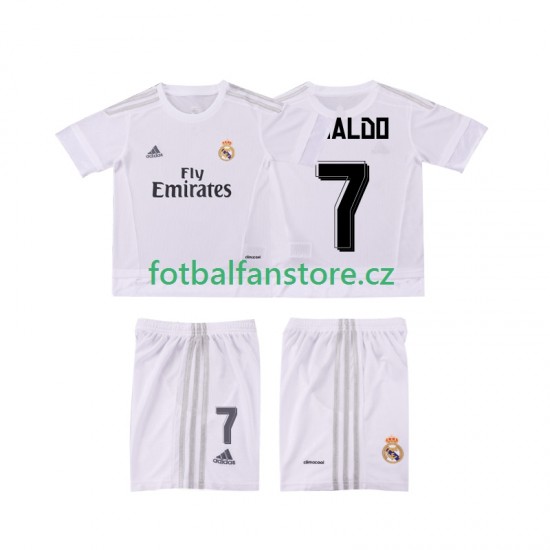 Dětský Retro Domácí Dres Real Madrid Cristiano Ronaldo 7 2015 2016 Krátký rukáv Dětský Retro Domácí Dres Real Madrid Cristiano Ronaldo 7 2015 2016 Krátký rukáv
