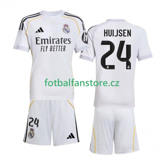 Dětský Domácí Dres Real Madrid Huijsen 24 2025-2026 Krátký rukáv Dětský Domácí Dres Real Madrid Huijsen 24 2025-2026 Krátký rukáv