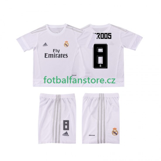Dětský Retro Domácí Dres Real Madrid KROOS 8 2015 2016 Krátký rukáv