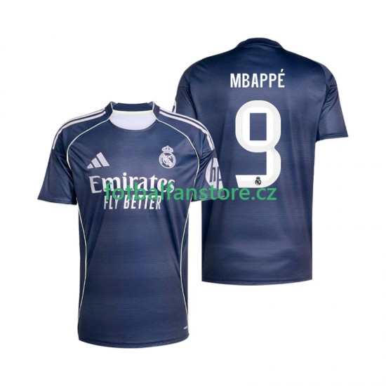 Muži Venkovní Dres Real Madrid Kylian Mbappe 9 2025-2026 Krátký rukáv Muži Venkovní Dres Real Madrid Kylian Mbappe 9 2025-2026 Krátký rukáv