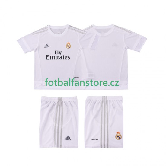 Dětský Retro Domácí Dres Real Madrid 2015 2016 Krátký rukáv Dětský Retro Domácí Dres Real Madrid 2015 2016 Krátký rukáv