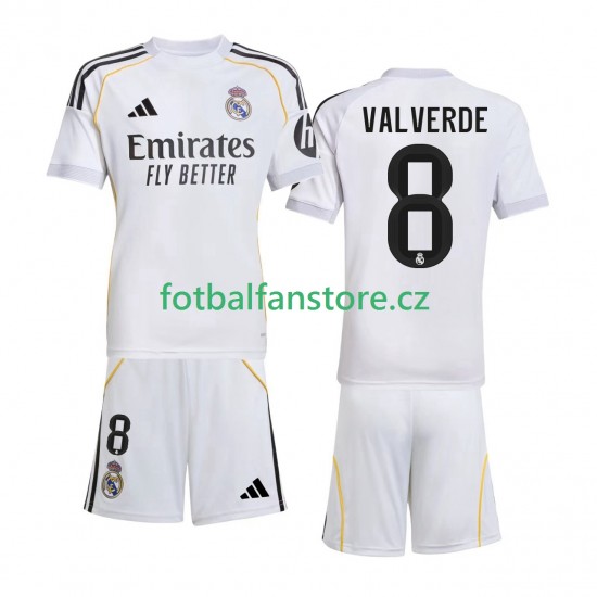 Dětský Domácí Dres Real Madrid Valverde 8 2025-2026 Krátký rukáv