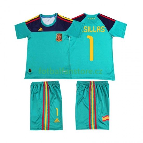Dětský Retro Domácí Dres Španělsko Casillas 1 2010 Krátký rukáv Dětský Retro Domácí Dres Španělsko Casillas 1 2010 Krátký rukáv