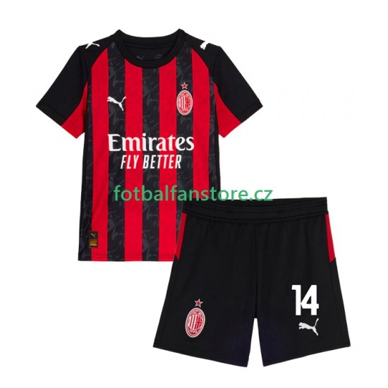 Dětský Domácí Dres AC Milán Luca Modric 14 2025-2026 Krátký rukáv