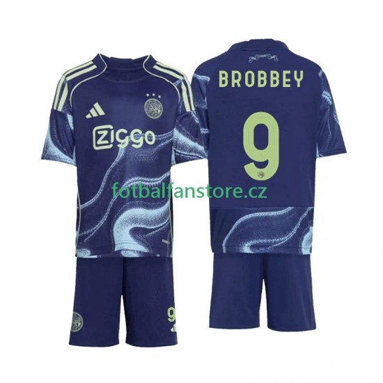 Dětský Venkovní Dres AFC Ajax Brian Brobbey 9 2025-2026 Krátký rukáv