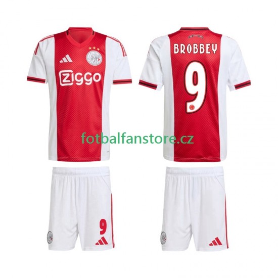 Dětský Domácí Dres AFC Ajax Brian Brobbey 9 2025-2026 Krátký rukáv Dětský Domácí Dres AFC Ajax Brian Brobbey 9 2025-2026 Krátký rukáv