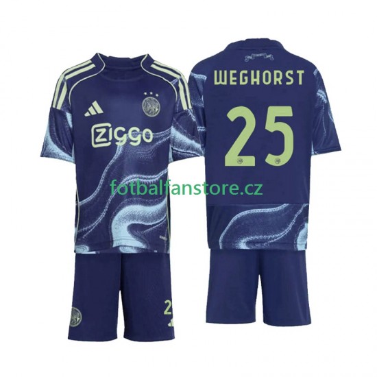 Dětský Venkovní Dres AFC Ajax Wout Weghorst 25 2025-2026 Krátký rukáv