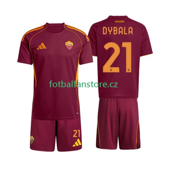 Dětský Domácí Dres AS Řím Dybala 21 2025-2026 Krátký rukáv