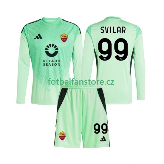Dětský Brankářský Venkovní Čtvrtý Dres AS Řím Mile Svilar 99 2025-2026 Dlouhými Rukávy