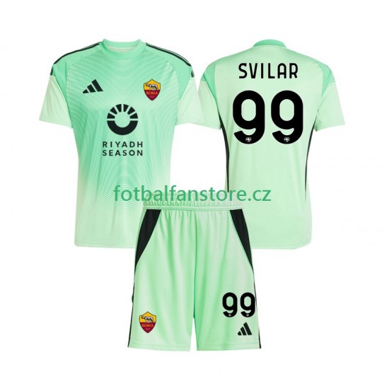 Dětský Brankářský Venkovní Čtvrtý Dres AS Řím Mile Svilar 99 2025-2026 Krátký rukáv
