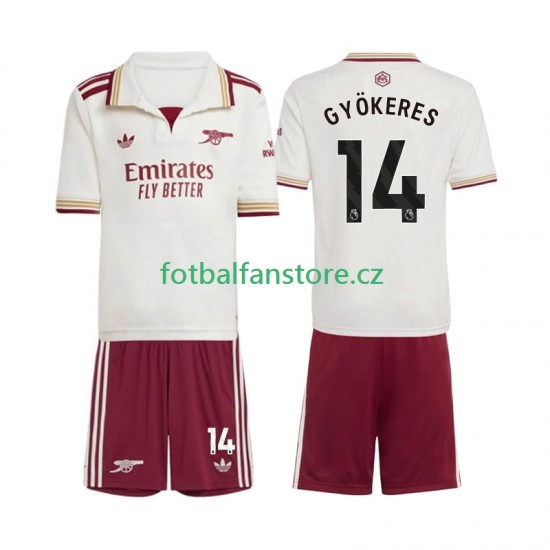 Dětský Alternativní Dres Arsenal Viktor Gyokeres 14 2025-2026 Krátký rukáv Dětský Alternativní Dres Arsenal Viktor Gyokeres 14 2025-2026 Krátký rukáv