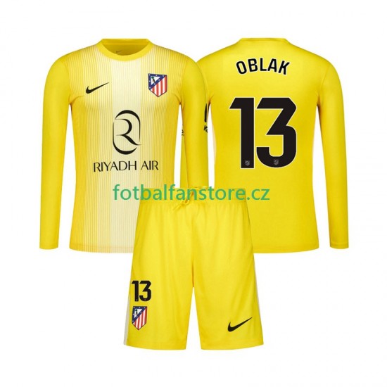 Dětský Brankářský Domácí Dres Atlético Madrid Jan Oblak 13 2025-2026 Dlouhými Rukávy