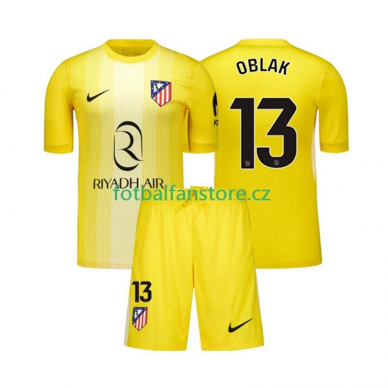 Dětský Brankářský Domácí Dres Atlético Madrid Jan Oblak 13 2025-2026 Krátký rukáv