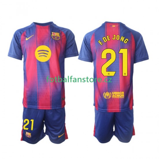 Dětský Domácí Dres FC Barcelona Frenkie de Jong 21 2025-2026 Krátký rukáv