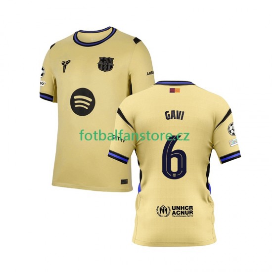 Muži Venkovní Dres FC Barcelona Gavi 6 Champions League 2025-2026 Krátký rukáv Muži Venkovní Dres FC Barcelona Gavi 6 Champions League 2025-2026 Krátký rukáv