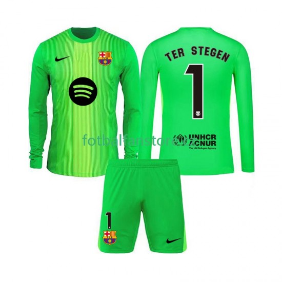 Dětský Brankářský Domácí Dres FC Barcelona Ter Stegen 1 2025-2026 Dlouhými Rukávy