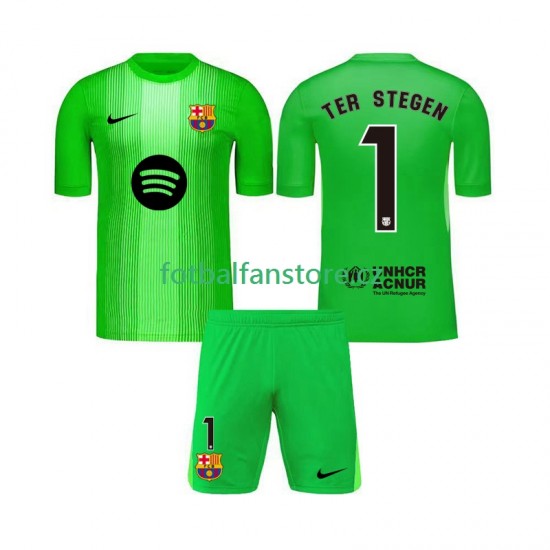 Dětský Brankářský Domácí Dres FC Barcelona Ter Stegen 1 2025-2026 Krátký rukáv Dětský Brankářský Domácí Dres FC Barcelona Ter Stegen 1 2025-2026 Krátký rukáv