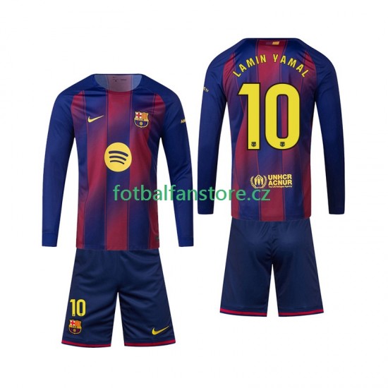 Dětský Domácí Dres FC Barcelona Lamine Yamal 10 2025-2026 Dlouhými Rukávy