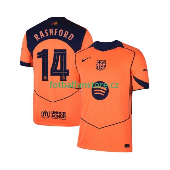 Muži Alternativní Dres FC Barcelona Marcus Rashford 14 UCL 2025-2026 Krátký rukáv