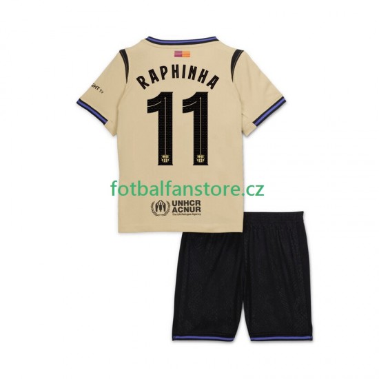 Dětský Venkovní Dres FC Barcelona Raphinha 11 UCL 2025-2026 Krátký rukáv Dětský Venkovní Dres FC Barcelona Raphinha 11 UCL 2025-2026 Krátký rukáv