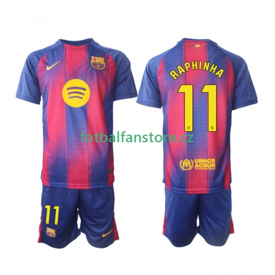 Dětský Domácí Dres FC Barcelona Raphinha 11 2025-2026 Krátký rukáv Dětský Domácí Dres FC Barcelona Raphinha 11 2025-2026 Krátký rukáv