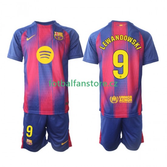 Dětský Domácí Dres FC Barcelona Robert Lewandowski 9 2025-2026 Krátký rukáv