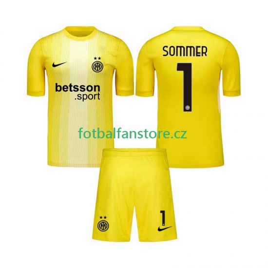 Dětský Brankářský Venkovní Dres Inter Milán Yann Sommer 1 2025-2026 Krátký rukáv Dětský Brankářský Venkovní Dres Inter Milán Yann Sommer 1 2025-2026 Krátký rukáv