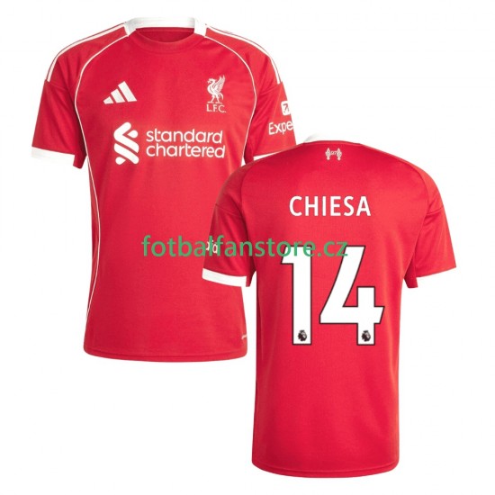 Muži Domácí Dres Liverpool Federico Chiesa 14 2025-2026 Krátký rukáv Muži Domácí Dres Liverpool Federico Chiesa 14 2025-2026 Krátký rukáv