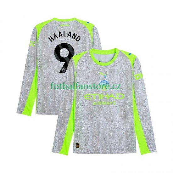 Muži Alternativní Dres Manchester City Erling Haaland 9 2025-2026 Dlouhými Rukávy