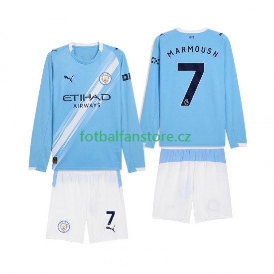 Dětský Domácí Dres Manchester City Omar Marmoush 7 2025-2026 Dlouhými Rukávy Dětský Domácí Dres Manchester City Omar Marmoush 7 2025-2026 Dlouhými Rukávy