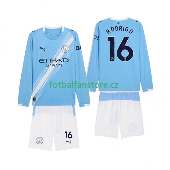 Dětský Domácí Dres Manchester City Rodrigo Hernandez 16 2025-2026 Dlouhými Rukávy Dětský Domácí Dres Manchester City Rodrigo Hernandez 16 2025-2026 Dlouhými Rukávy