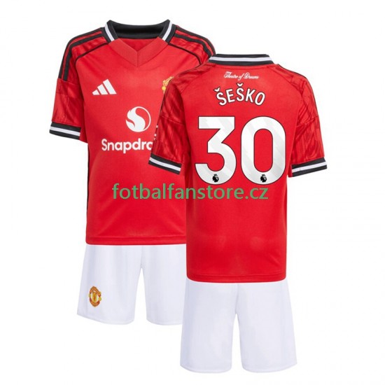 Dětský Domácí Dres Manchester United Benjamin Sesko 30 2025-2026 Krátký rukáv