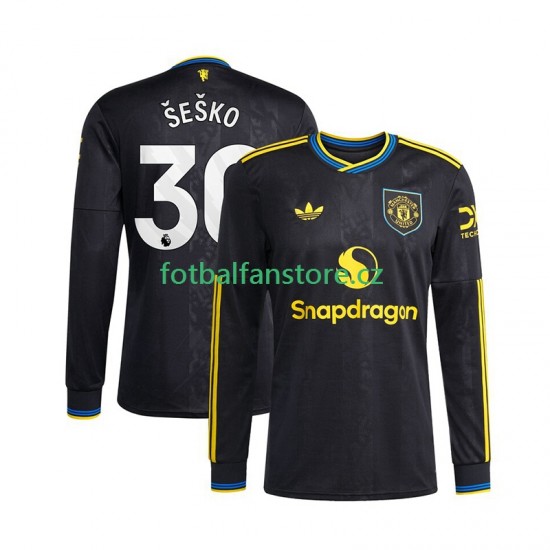 Muži Alternativní Dres Manchester United Benjamin Sesko 30 2025-2026 Dlouhými Rukávy