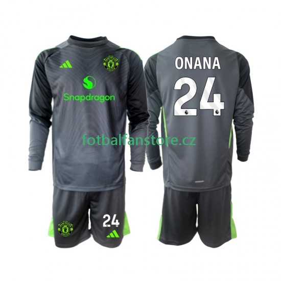 Dětský Brankářský Venkovní Dres Manchester United Andre Onana 24 2025-2026 Dlouhými Rukávy