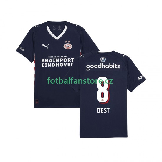 Muži Venkovní Dres PSV Eindhoven Sergino Dest 8 2025-2026 Krátký rukáv Muži Venkovní Dres PSV Eindhoven Sergino Dest 8 2025-2026 Krátký rukáv