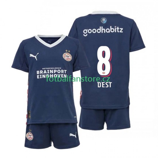Dětský Venkovní Dres PSV Eindhoven Sergino Dest 8 2025-2026 Krátký rukáv