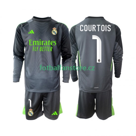 Dětský Alternativní Dres Real Madrid Thibaut Courtois 1 2025-2026 Dlouhými Rukávy