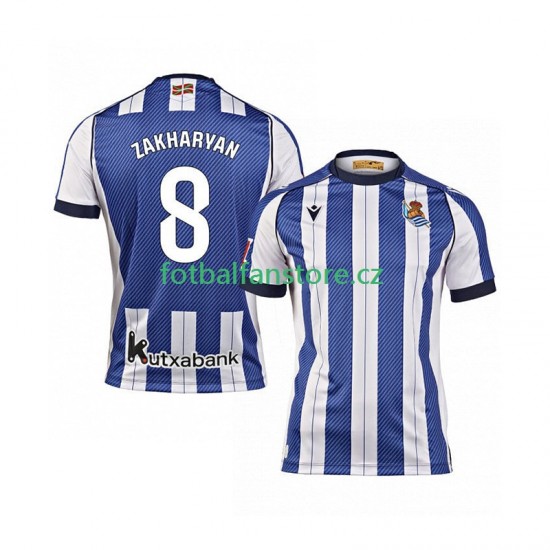 Muži Domácí Dres Real Sociedad Arsen Zakharyan 8 2025-2026 Krátký rukáv Muži Domácí Dres Real Sociedad Arsen Zakharyan 8 2025-2026 Krátký rukáv