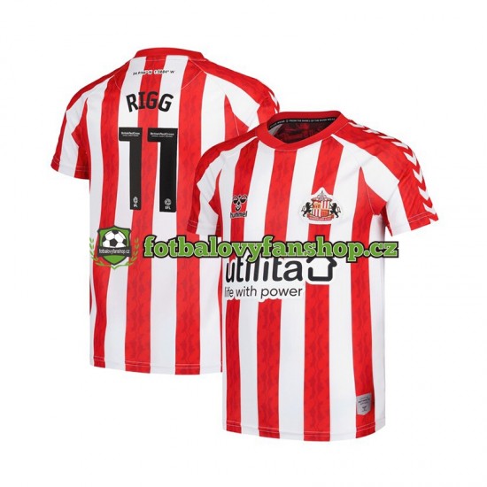 Muži Domácí Dres Sunderland Chris Rigg 11 2024-2025 Krátký rukáv Muži Domácí Dres Sunderland Chris Rigg 11 2024-2025 Krátký rukáv